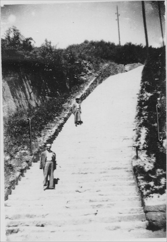 Two unidentified Germans on the Quarry steps at Mauthausen